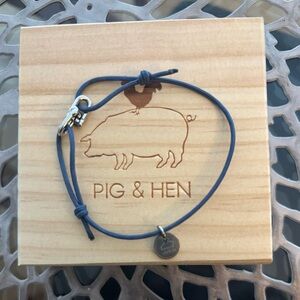 Pig & Hen Blue and Silver Bracelet